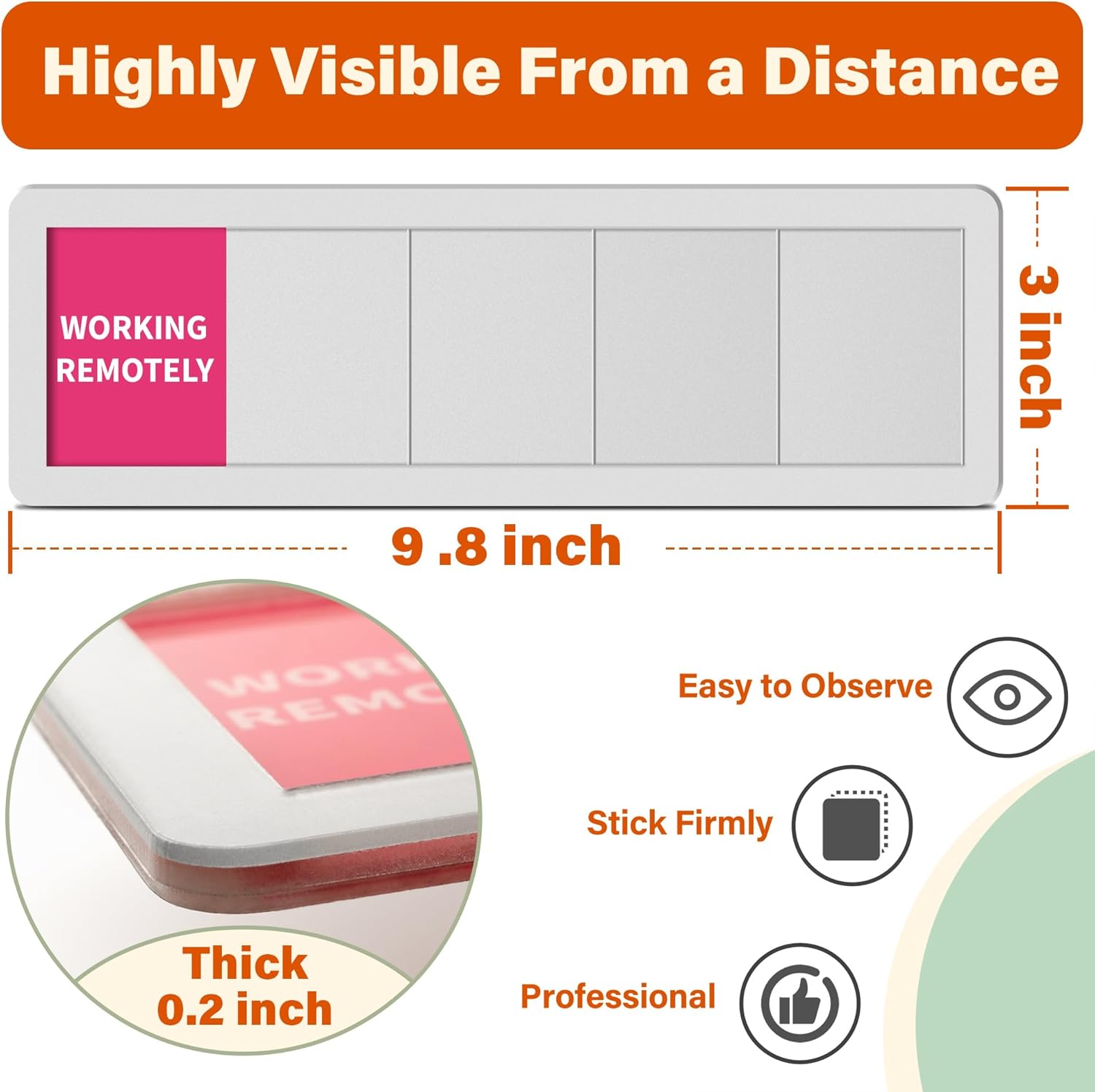 Office Door Signs Do Not Disturb, Please Knock, In A Meeting, Out Of Office, Working Remotely 5 Options Privacy Door Slider Sign For Meeting & Conference Room Brushed Silver