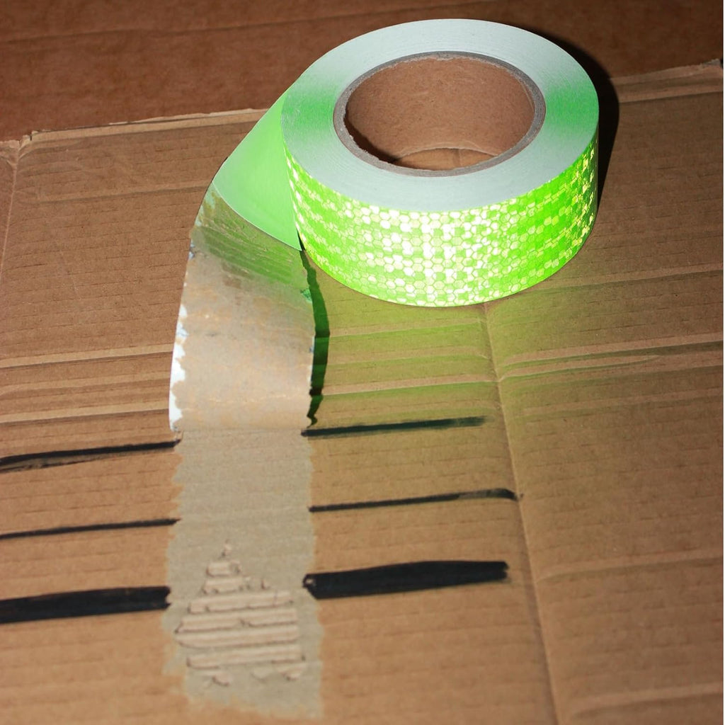 Green Reflective Tape Outdoor Waterproof 2 inch Wide, High Visibility Warning Industrial Marking Tape, Safety Stickers (68 feet,5 Rolls)