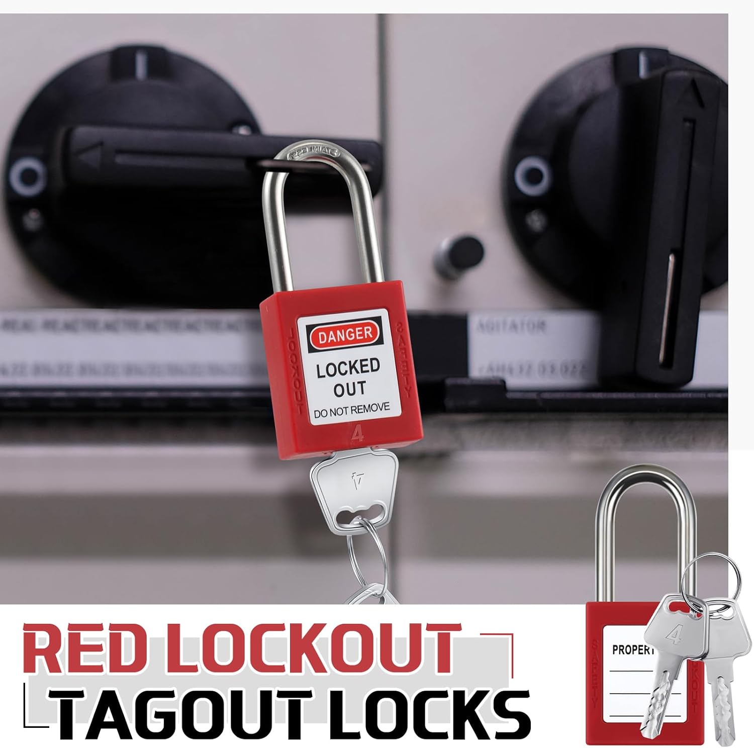Landhoow 36 Set Lockout Tagout Locks and Keys Kit Loto Locks Different Safety Lock 2 Keys Per Lock Tag Out Padlocks for Electrical Lockout Tag Out Stations and Devices Kits (Red)