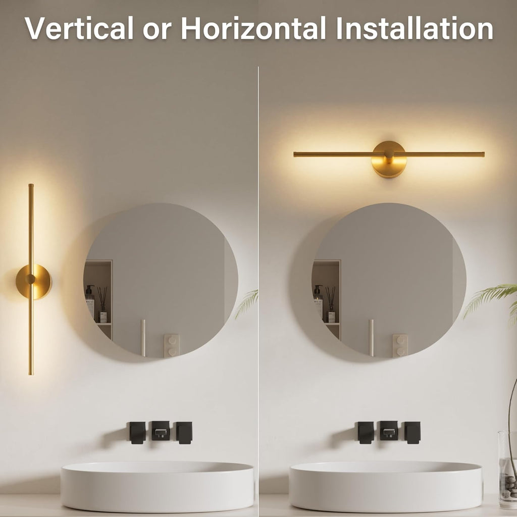 ZAGO Battery Operated Wall Sconce: 24-inch Wireless LED Wall Sconces Set of Two with Remote Control, Dimmable Modern Linear Light for Living Room, Bedroom, Hallway Indoor Lighting Decoration