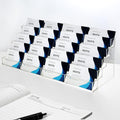 20 Slots Acrylic Business Card Holder for Desk Business Card Stand Clear Plastic Multiple Cards Display Stand Rack for Office Supplies Home School Brochure File Table Recipe