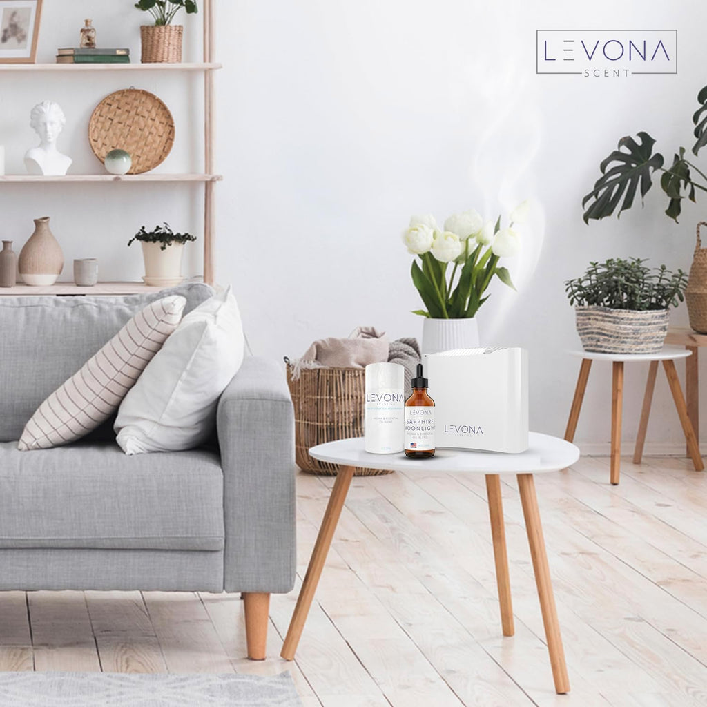 Levona Scent Essential Oils - Scents for Home, Hotel & Office Use - Perfect for Home Diffuser & Humidifiers - Aroma Fragrance Oil, Ideal for Massage, Relaxation, and Spa - Sapphire Moonlight, 120ml