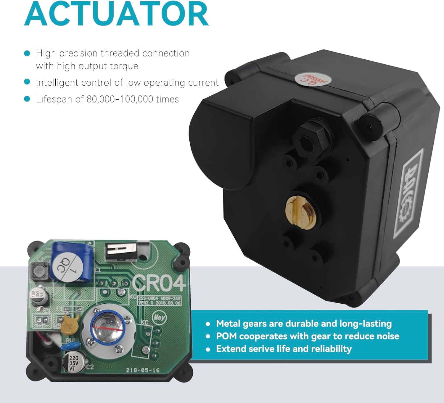 BACOENG Motorized Ball Valve, 2 Wire Auto Return 1/2" Stainless Steel Electrical Ball Valve with Full Port, AC/DC9-24V Manually Closable (Normally Closed), Black