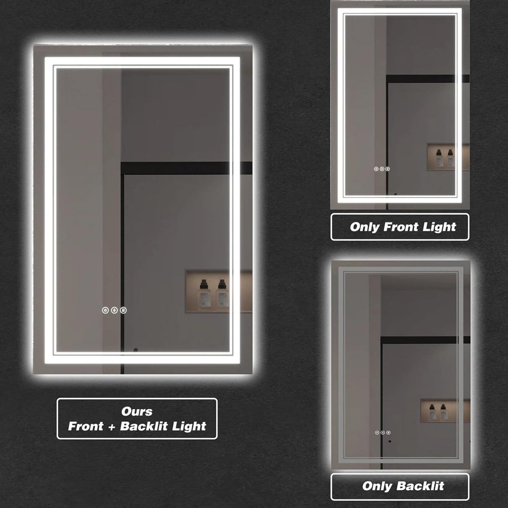 LED Bathroom Mirror with Lights, Wall Mirrors