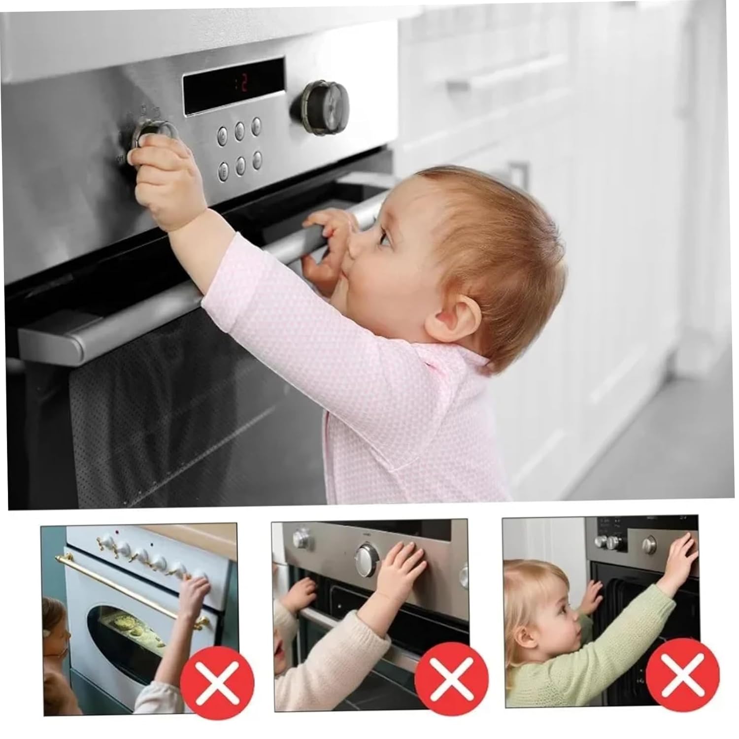 Stove Knob Safety Covers, 6PCS Gas Stove Knob Locks, Heat-Resistant Covers, Easy to Install Oven for Child Safety
