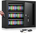75 Keys Key Lock Box Wall Mount with 75 Colored Key Tags, Anti-Theft Key Box Key Cabinet with Side Opening, Key Organizer Key Safe for Home Office Garage Rental Business