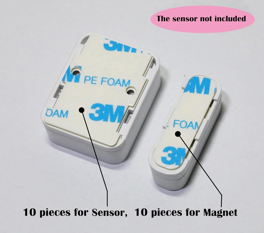 Replacement Adhesive for SimpliSafe Entry Sensors, Pre-Cut, Easy to Install, No Cutting Needed, Pack of 10 Sensor Pads & 10 Magnet Pads