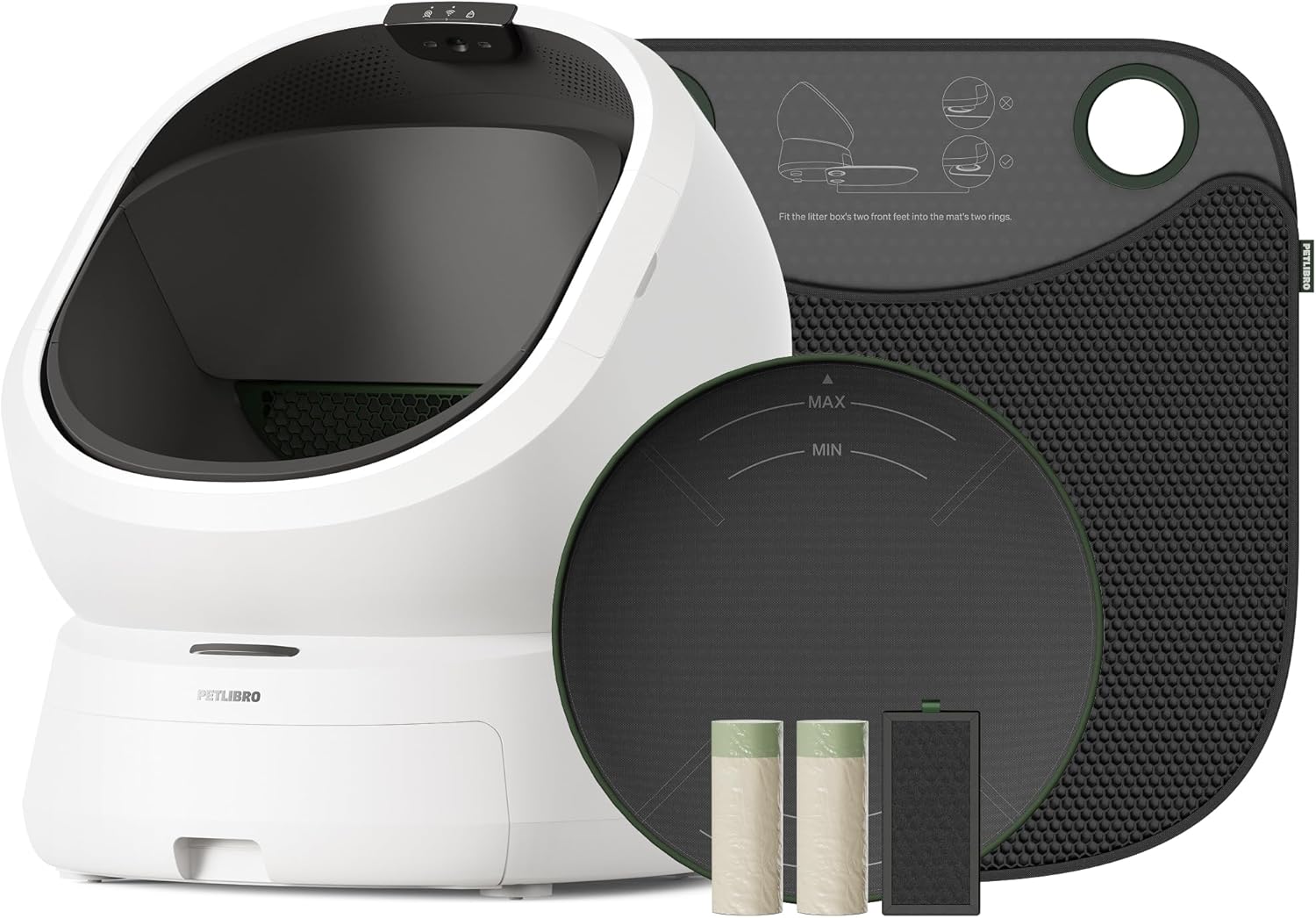 PETLIBRO Luma Automatic Cat Litter Box AI Waste Analysis, Open-Top Self Cleaning Litter Box, in-App Usage Tracking Multi-Cat Recognition, Triple Safety Protection Odor Control+Accessory Kit