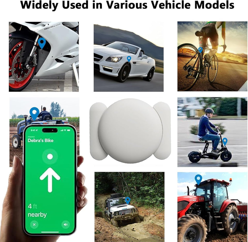 Car GPS Tracking Device for Vehicles, 1PCS Real Time GPS Tracker for Car Work with Find My (iOS Only),Hidden Mini GPS Tracker,No Monthly Fee (White Tracker, White Magnetic Case)