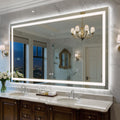 72X40 Inch LED Bathroom Mirror with Lights, Frontlit+ Backlit Bathroom Vanity Mirror for Wall, Ultra-Clear Tempered Glass, Shatter-Proof, Anti-Fog and Memory Function, ETL Listed