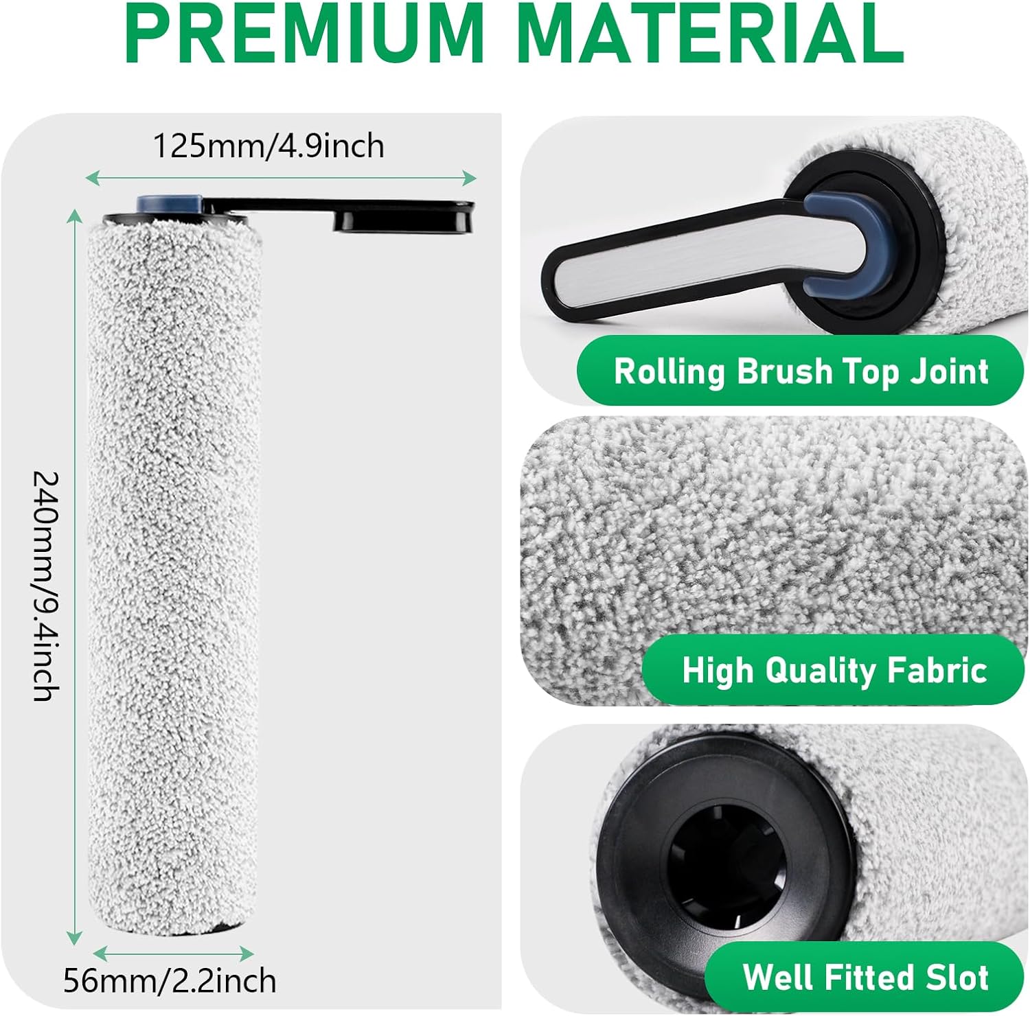 Floor ONE S5 Pro Replacement Roller Brush and Filter Kit for Tineco Floor ONE S5 Blue,Floor One S5 Pro 2 Cordless Wet Dry Vacuum Replacement Parts,3 Roller Brush,3 Filters,1 Cleaner Brushes