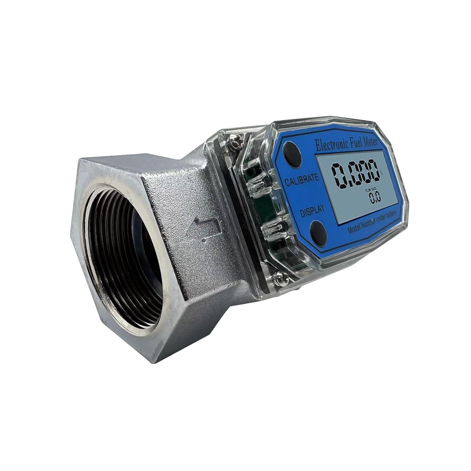 Turbine Flow Meter - 2 inch Fuel Flow Meter with LCD Display,Thread Flowmeter Stainless Steel Turbine Flow Meter for Measure Diesel Kerosene and Water (Stainless Steel, 2 inch)