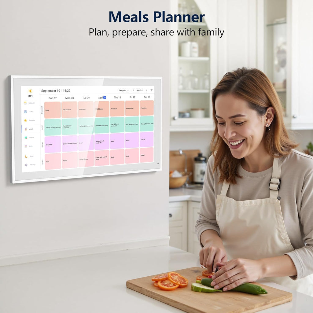 Digital Calendar – 27 Inch Electronic Wall Calendar & Chore Chart, Smart Family Organizer with Interactive Touchscreen Display, Wall Mount in Portrait or Landscape