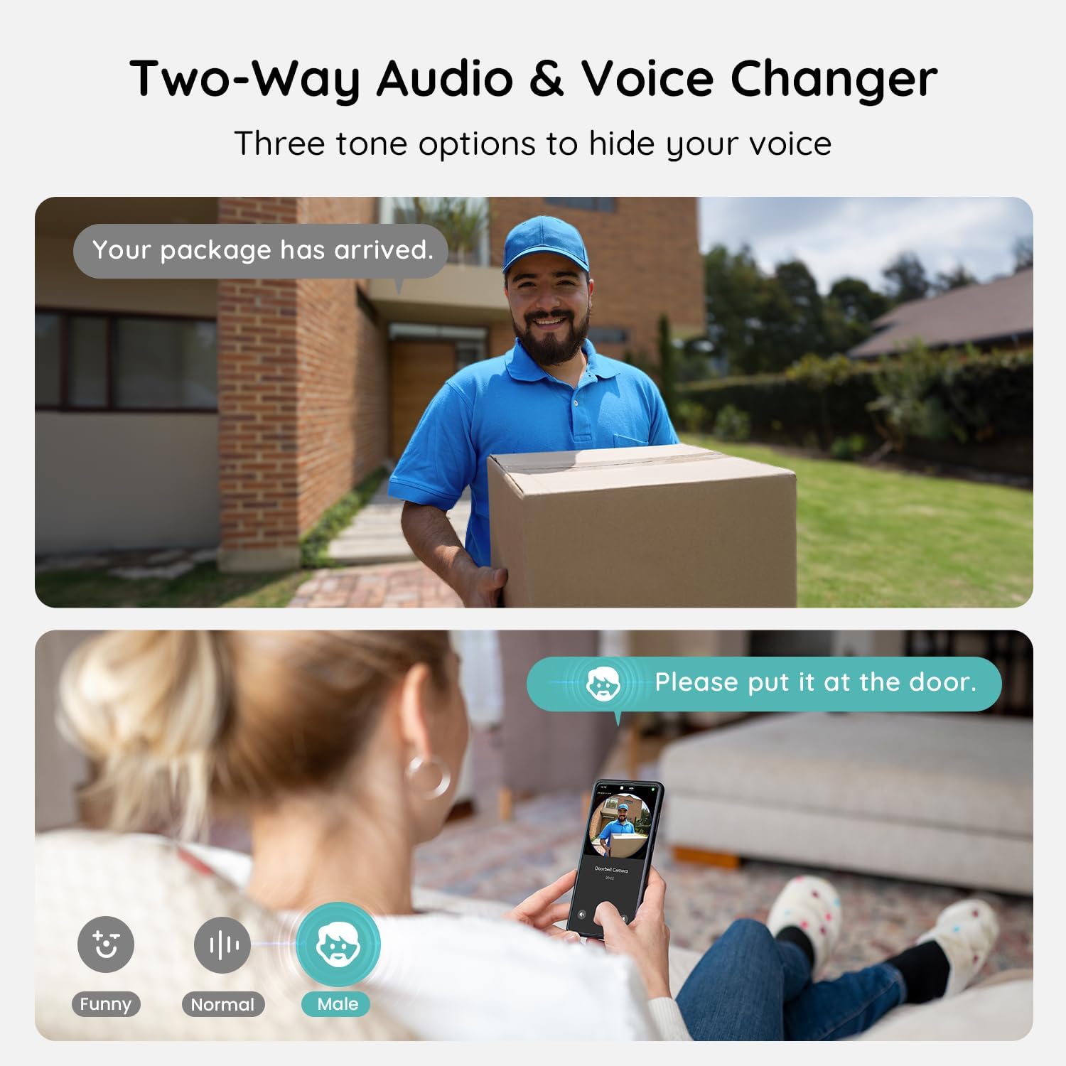 BOIFUN Doorbell Camera Wireless – No Subscription Required, 180° Ultra Wide-Angle, 2K FHD, AI Detection & Alert, HDR Night Vision, Two-Way Audio & Battery Video Doorbell with Chime, 2.4 GHz Wi-Fi Only