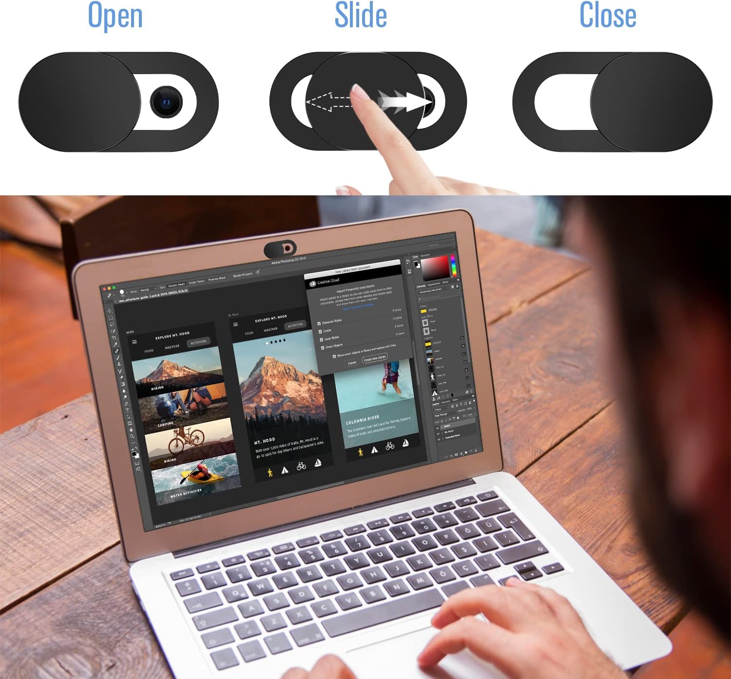 Laptop Camera Cover Slide, [8 Pack] Ultra-Thin Webcam Cover Compatible with Camera for MacBook,Laptop,PC,Computer,iMac,iPad. 0.022in Thick Web Blocker Protect Your Privacy and Security