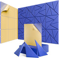12 pack Acoustic Panels With Self-Adhesive, 12"X 12"X 0.4"Sound Proof Foam Panels, Sound Panels High Density, Soundproof Wall Panels for Home Studio Office Blue