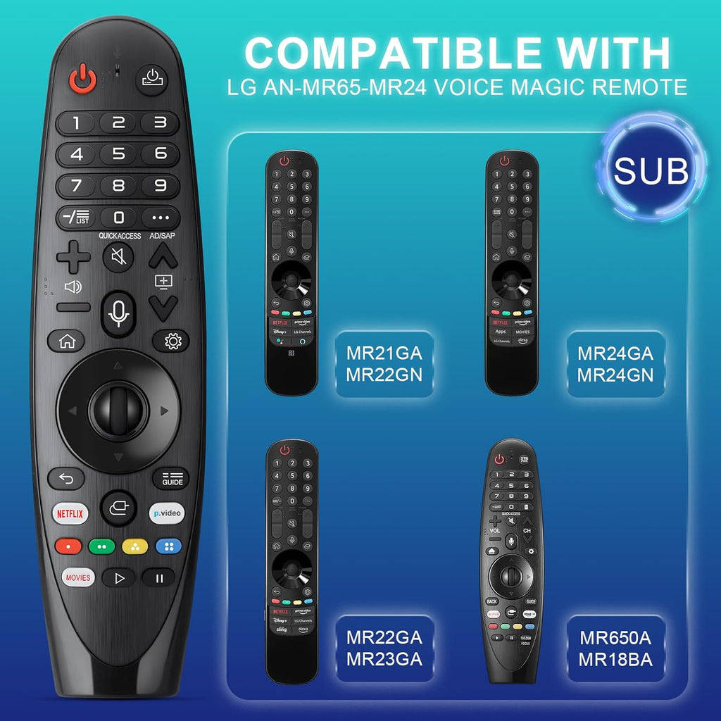 Voice-Magic-for-LG-TV-Remote-Control-Replacement Compatible with LG Smart OLED Thinq Webos TVs for AKB75855501 AN-MR24gn MR23gn MR22gn MR21ga MR20ga