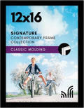 Americanflat 12x16 Picture Frame with Shatter-Resistant Glass - Signature Collection - Gallery-Style Frames Made of Engineered Wood - Photo Frame for Wall Display - Black