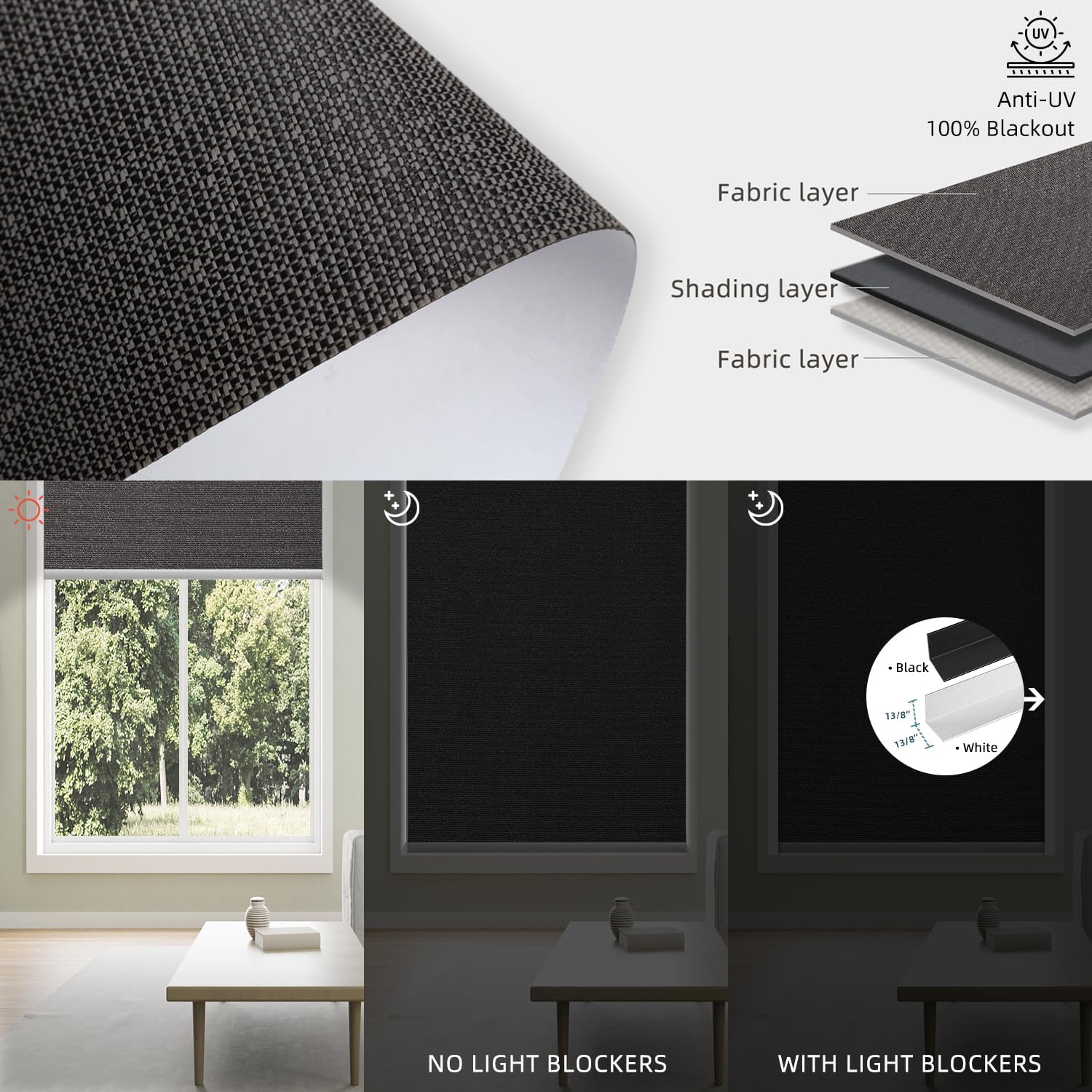 SmartWings Motorized 100% Blackout Shades Blinds, Custom Size, Cordless Window Shades with Rechargeable Battery, Work with Matter/Apple HomeKit, Alexa, Thread/Zigbee, Remote Optional, Eclipse Umber