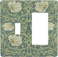 Outlet Covers Vintage Floral Plant Sage Green William Morris 1 Toggle 1 Rocker Combination Decorative Wall Plate Light Switch Cover Plate Electrical Switch Plates for Bedroom Home Decor