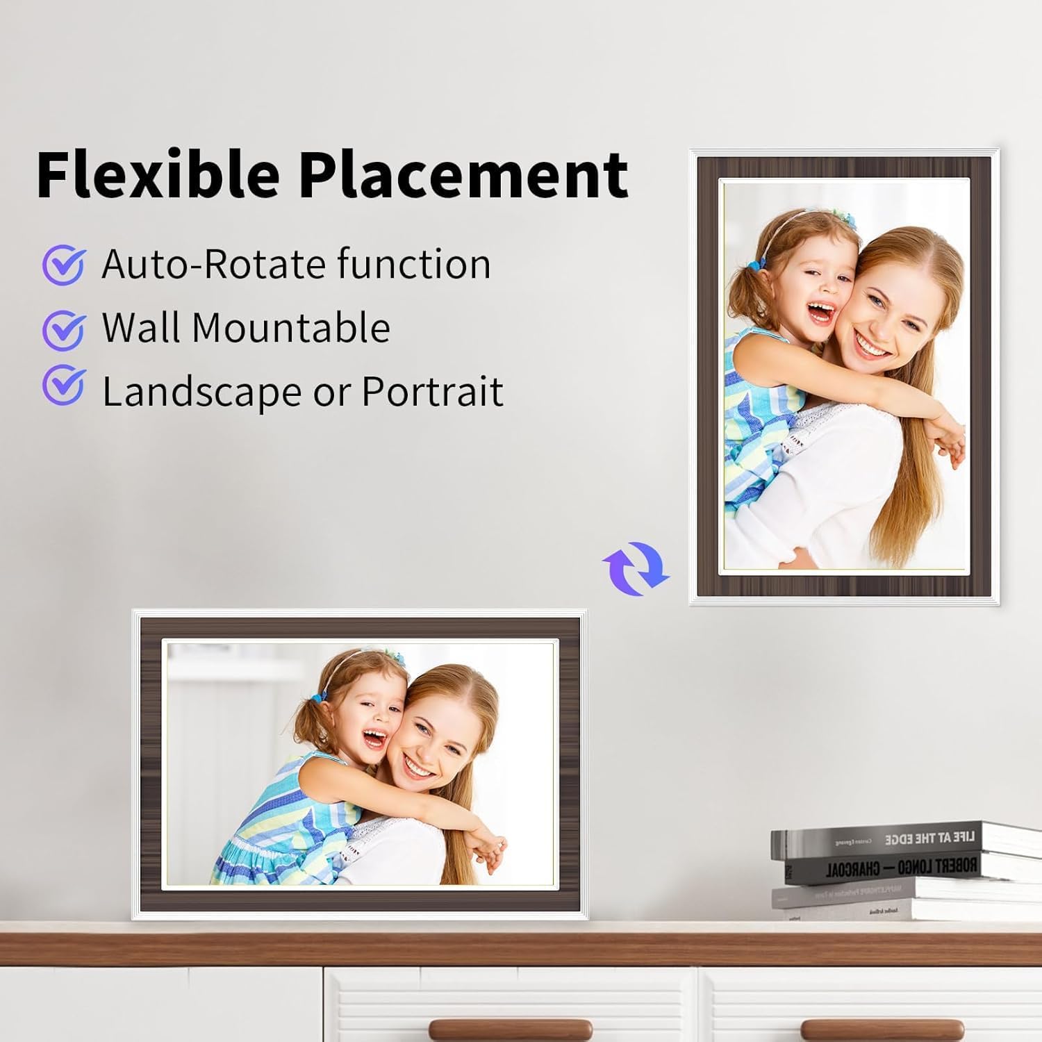 Digital Picture Frame 10.1 Inch WiFi Digital Photo Frame, IPS Touch Screen, 16GB Storage, Auto Rotate, Share Photos & Videos via Uhale App, for Family & Friends