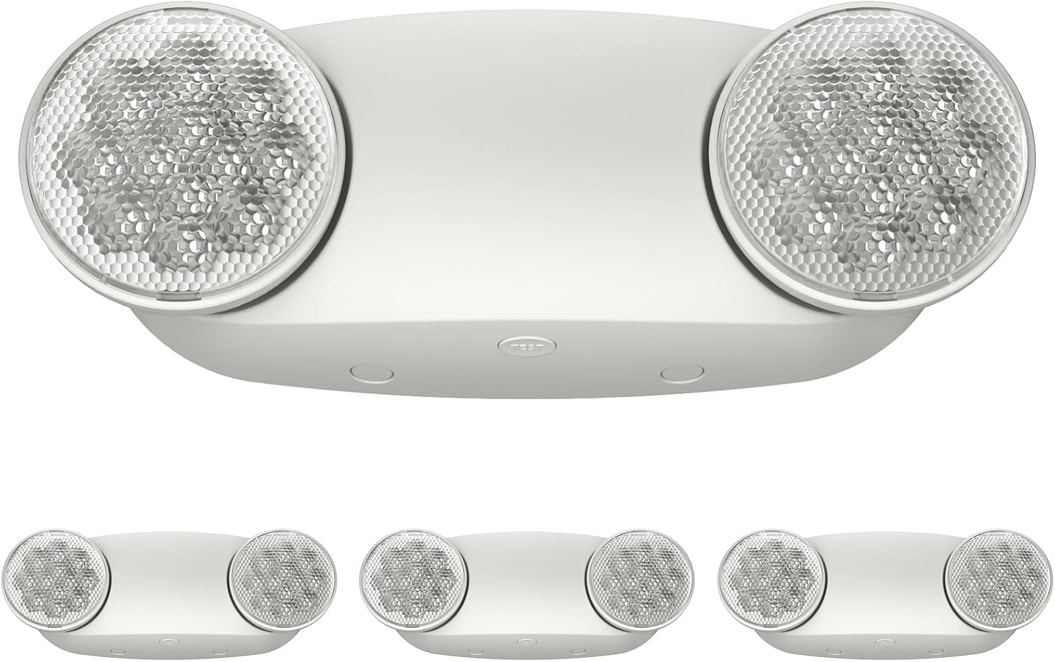 4 Pack White LED Emergency Lights with Battery Backup, Two Head Adjustable Emergency Lighting Fixtures-Fireproof Materials-Emergency Lighting Fixture/Emergency Light Home