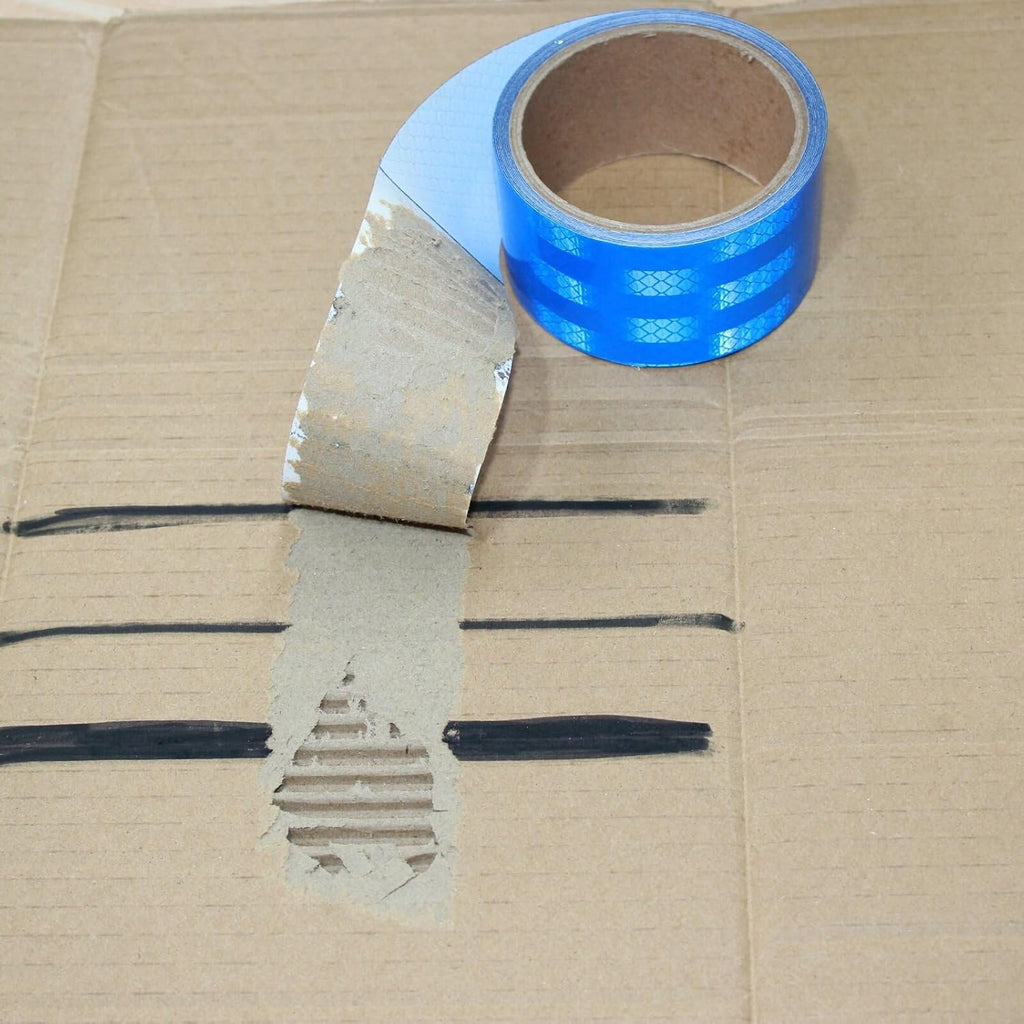 Non Fading Reflective Tape Blue 2 inch, Outdoor Waterproof High Visibility Warning Industrial Marking Tape, Safety Stickers (11 feet)