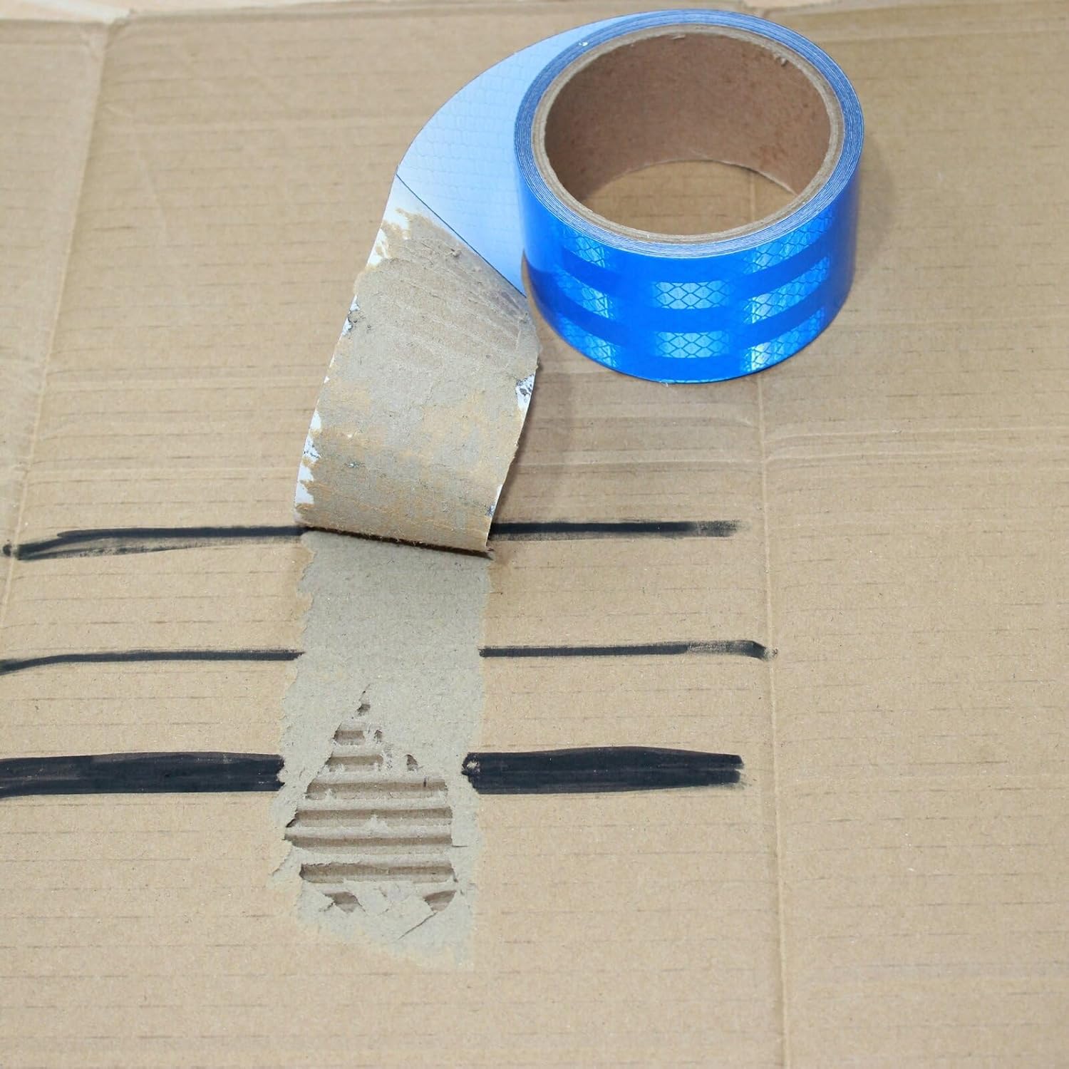 Non Fading Reflective Tape Blue 2 inch, Outdoor Waterproof High Visibility Warning Industrial Marking Tape, Safety Stickers (11 feet)