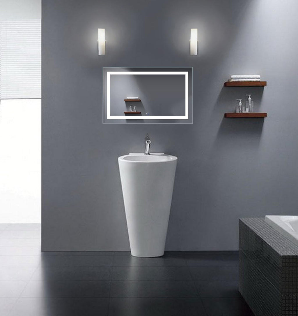 Krugg | 20 Inch X 32 Inch LED Bathroom Mirror | Lighted Vanity Mirror Includes Dimmer & Defogger | Wall Mount Vertical or Horizontal Installation