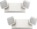 Lithonia Lighting Basics LED Emergency Light, Emergency Lighting with Dual Adjustable LED Lamp Heads, Wall Mount, Damp Location Rated, 90-Minute Backup, 120/277V, White, 2-Pack (EU2C CP2)