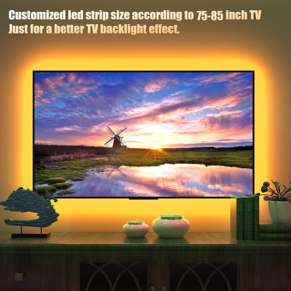 maylit Tv Led Backlight, 16.4ft Led Strip Lights for 75-85in Tv, Tv Lights kit with Remote, RGB Bias Lighting for Room Decor