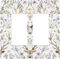 Decorative Outlet Covers Gothic Retro Floral Damask Elk Wild Flower 2 Gang Double Gfci Rocker Electrical Wall Panels Light Switch Cover Plate For Bed Room Living Room Decor