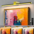 Picture Lights for Wall Battery Operated, Rechargeable Wireless Lights for Pictures on Wall with 3 Color Dimmable Remote for Painting Gallery Dartboard Poster Bedroom Frame Art Decor - Gold 16 inch