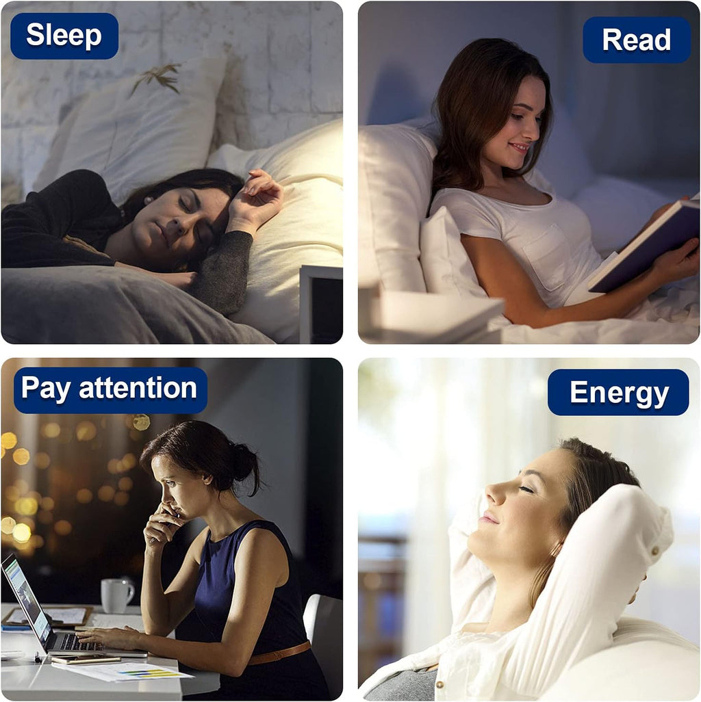 Light Therapy Lamp Sunrise Alarm Clock Wake up lamp 10000 lux UV-Free Sun lamp Bioclock Adjustment APP Control Portable No Built-in Lithium Battery