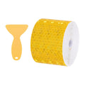 PATIKIL 2 Inch x 33 ft Reflective Tape, 1 Roll Waterproof Self Adhesive High Visibility Caution Warning Safety Tape Reflector with Scraper for Trucks Trailers Cars, Yellow