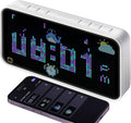 Dekala PixelRise Smart Alarm Clock for Bedroom,Pixel Art LED Dot Matrix Display, Weather Temperature Animation, Loud Dual Alarm for Heavy Sleeper, Sleep White Noise, WiFi Weather & Time Sync, App