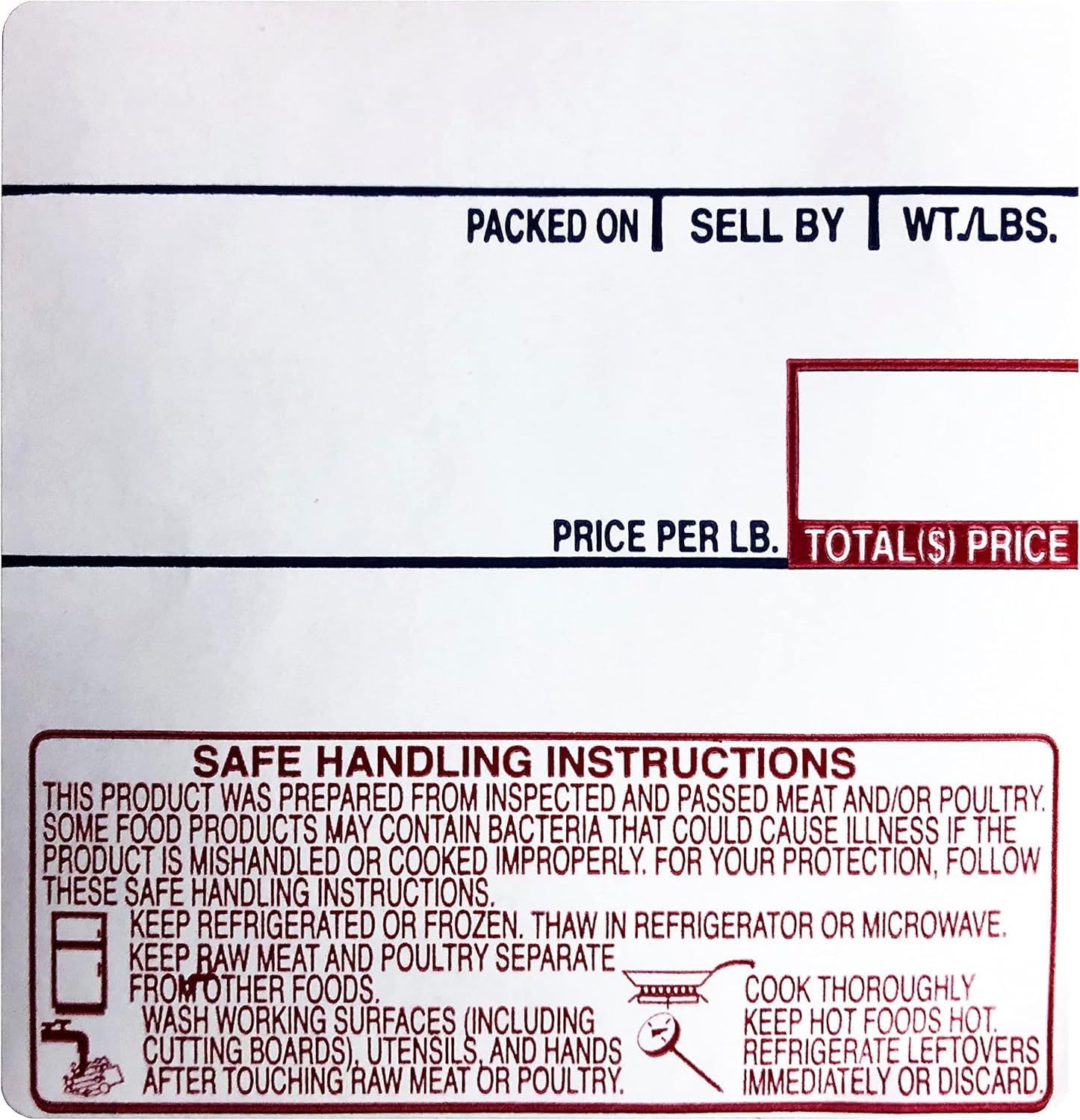 VisionTechShop LST-8040 Printing Scale Label, 58 x 60 mm, UPC/Safe Handling - CASE of 12 Rolls