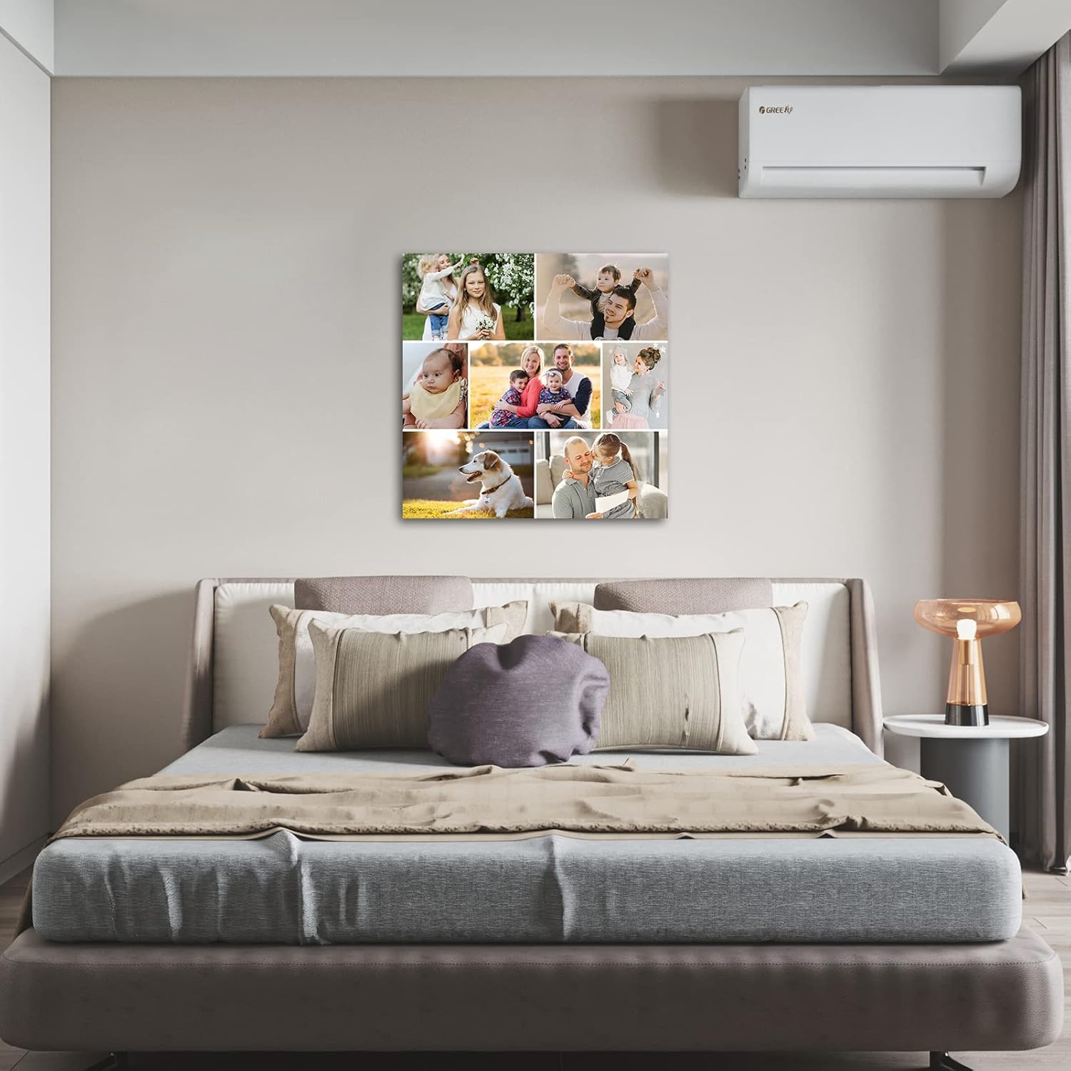 7 Picture Collage Canvas Prints Personalized Multi Photo Wall Art Custom Your Image to Canvas Customized Family Gifts Home Decor (Collage Photo-10, Framed)