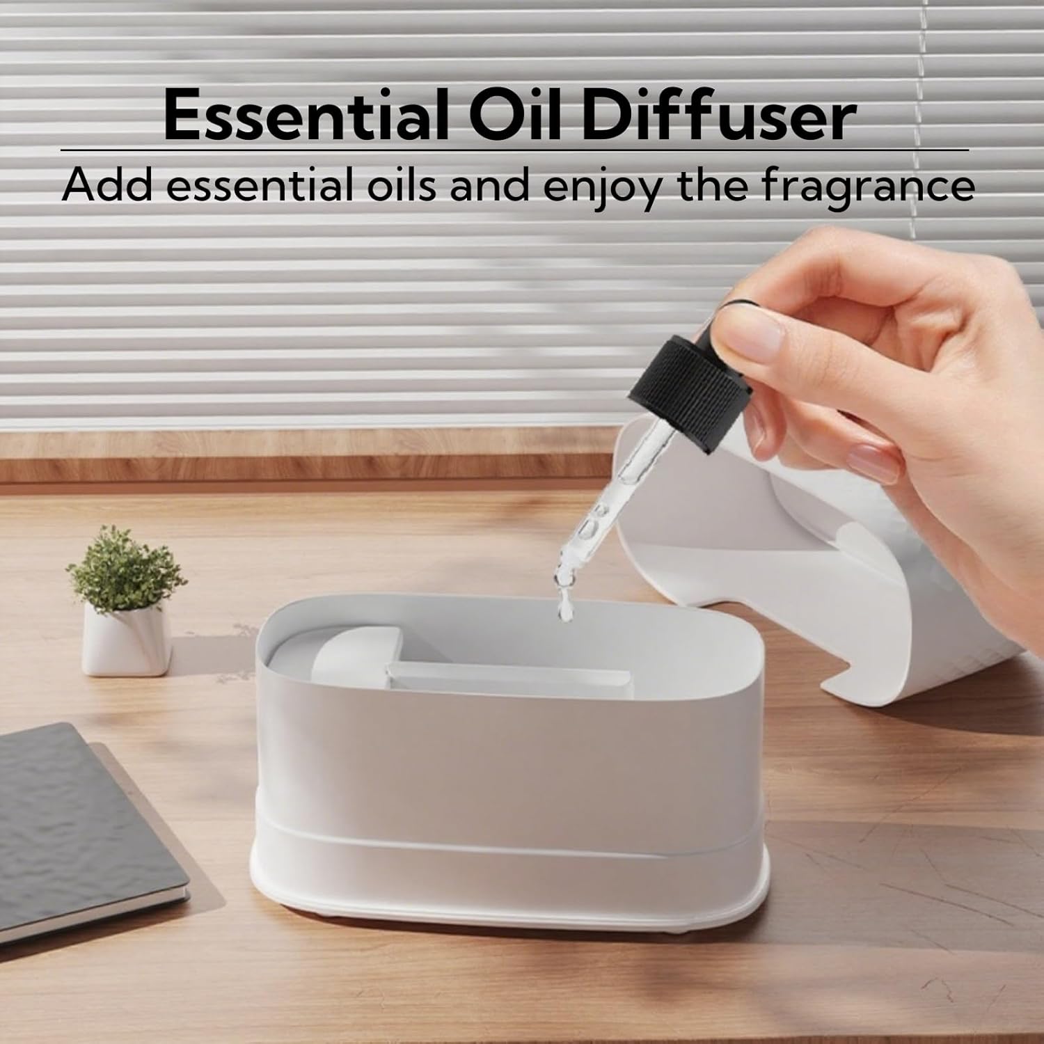 Portable Small Humidifier Dual Nozzle - Large Cool Mist Humidifiers Double Spray Ports, Water Shortage Protection, Ultra-Quiet, Mini Humidifier for Bedroom Plants Office Car Travel (Flame Black)