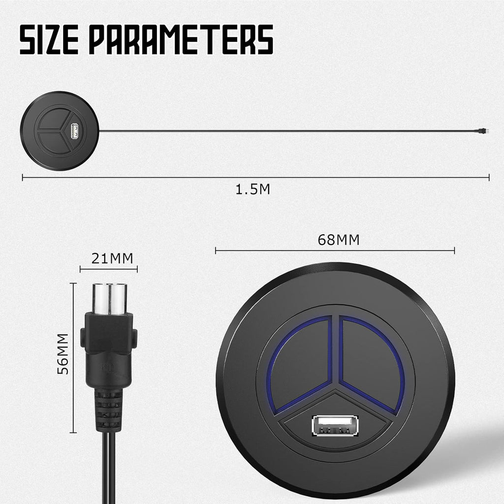 Recliner Switch with USB, 2 Button 5 Pin Round Hand Control Handset Replacement for Ashley Okin Limoss Lane Ashley KDPT(KAIDI) Stand Lift Chair Power Recliner Sofa