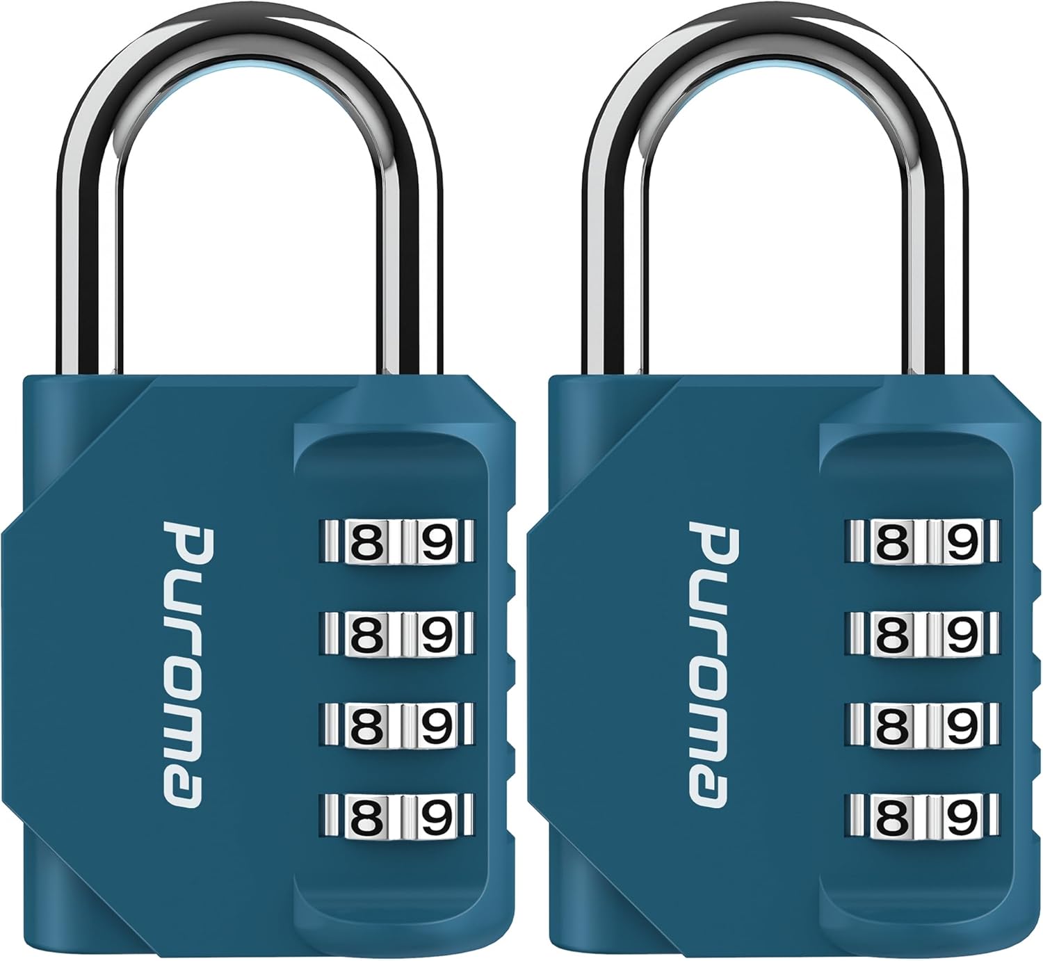 Puroma 2 Pack Combination Lock for Locker 4 Digit Outdoor Waterproof Padlock for School, Gym, Sports, Fence, Toolbox, Gate, Case, Outdoor, Hasp Storage, Cabinets (Dark Green)