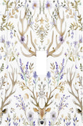 Decorative Light Switch Cover Gothic Retro Floral Damask Elk Wild Flower 1 Gang Single Toggle Device Electrical Faceplate Switchplates Decorator Outlet Wall Plate For Bed Room