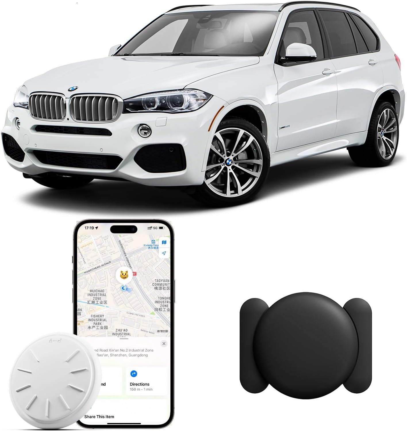 GPS Tracking Devices, 1 PCS Tracker Device for Vehicles, Work with Find My (iOS Only), Car Tracker Device Hidden with Magnetic Case, No Monthly Fee, GPS Tracker for Vehicles (Black)
