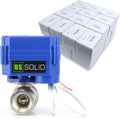U.S. Solid Motorized Ball Valve- 1/4" Stainless Steel Ball Valve with Full Port, 9-24V AC/DC and 2 Wire Auto Return Setup (Pack of 25)