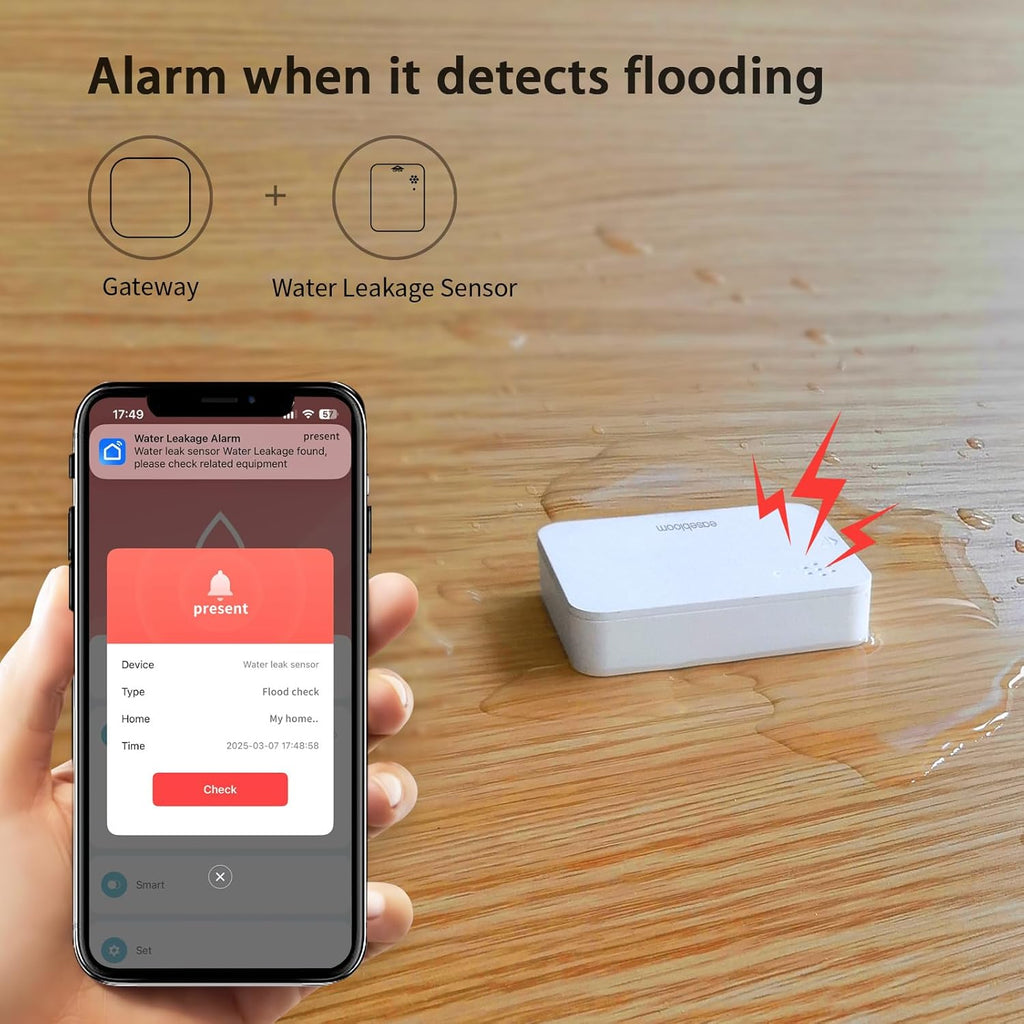 Water Leak Detector for Home 3 Packs - 90dB Siren & Instant App Alerts, Expandable to 128 Sensors for Basement/Kitchen/Bathroom, Water Sensor Alarm Leak Detector