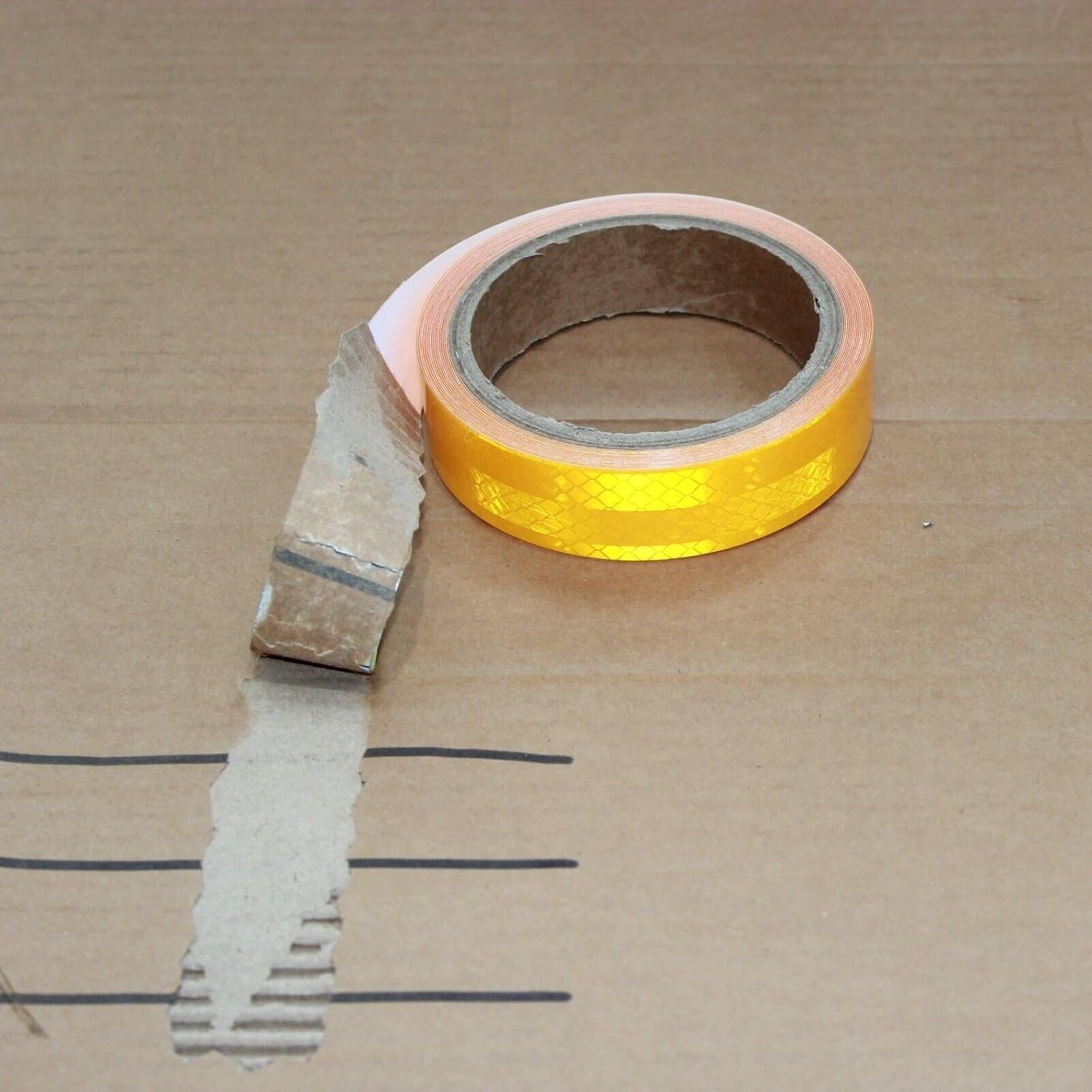 Non Fading Reflective Tape Yellow 1 inch, Outdoor Waterproof High Visibility Warning Industrial Marking Tape, Safety Stickers (15 feet)