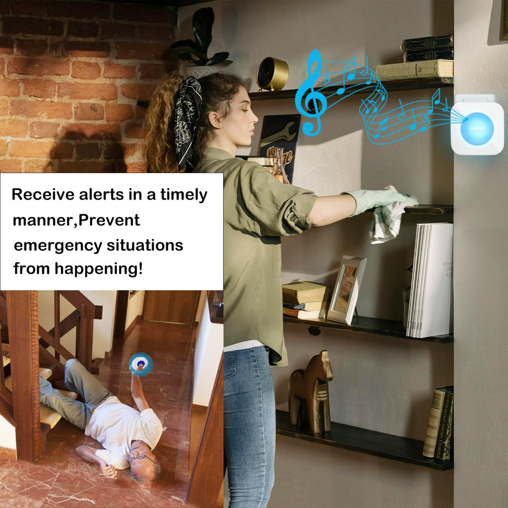 Wireless Caregiver Pagers Call Button Nurse Alert System Call Bell Call Light Alert Button for Home/Elderly/Patients/Disabled 3 Transmitters 3 Plugin Receivers (600+ft Operating Range)…