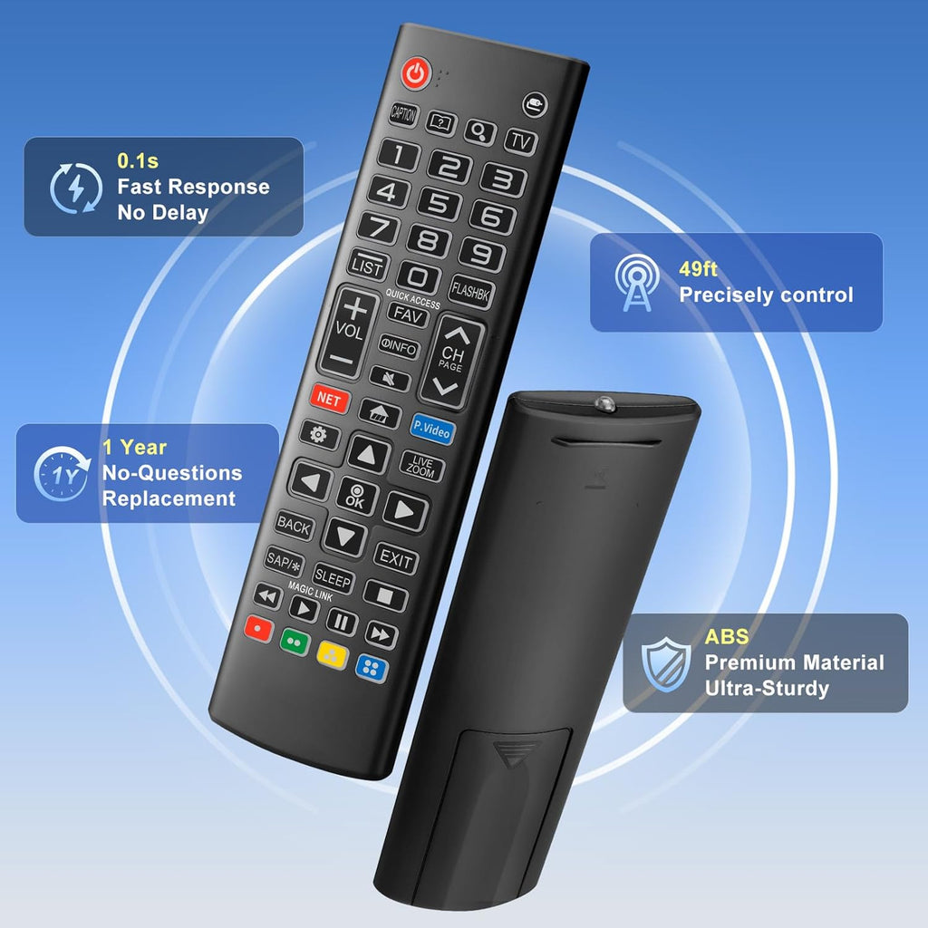 Backlit Remote for LG Smart TV, Universal Replacement for All LG TV Remote Control for Easy Nighttime Use.1-Year Warranty.