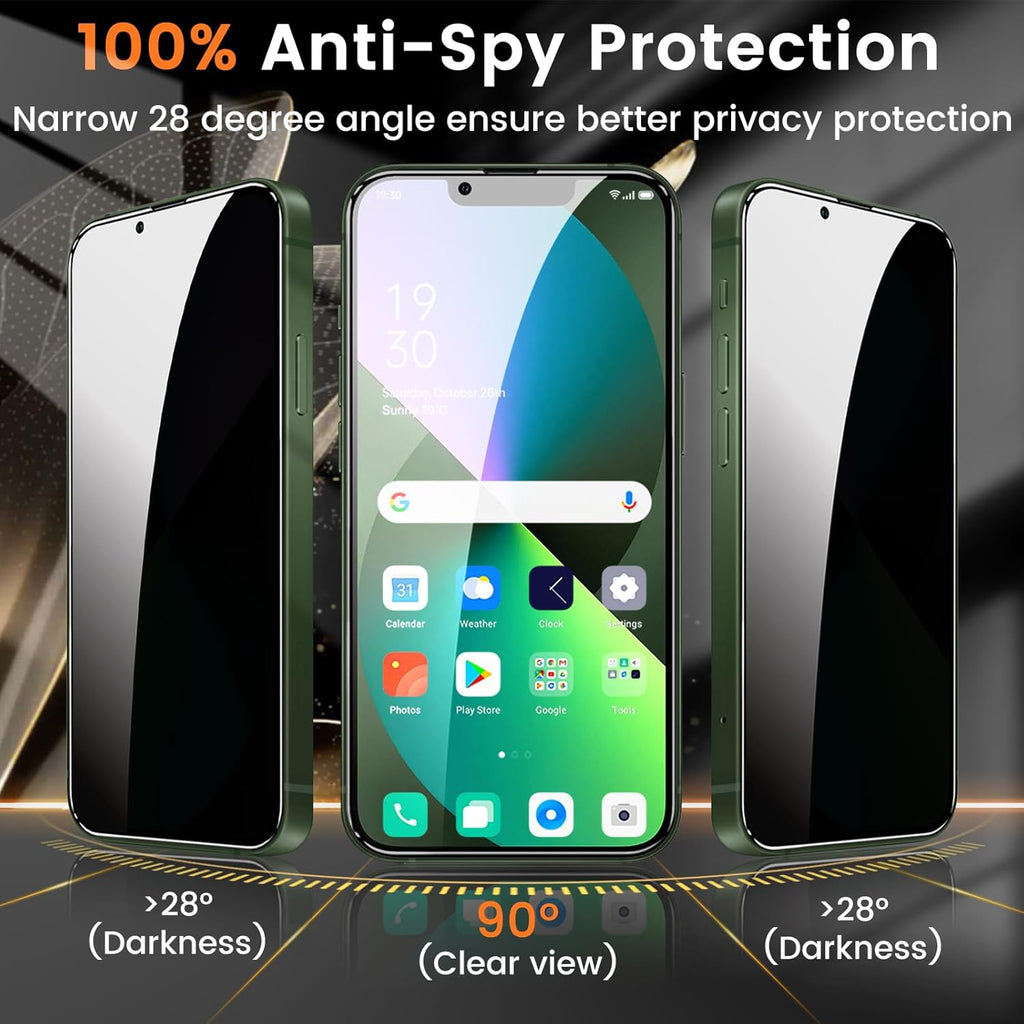 3+3 Pack Privacy Screen Protector for iPhone 13 6.1-Inch with 3 Pack Camera Lens Protector, Anti Spy Tempered Glass Film 9H Hardness Bubble Free Case Friendly