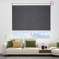 Astomi Motorized Blinds with Remote - Blackout Smart Roller Shades Compatible with Alexa & Goggle Home, Solar Rechargeable, Custom Size 22" - 100" for Indoor Window, Elegance Black